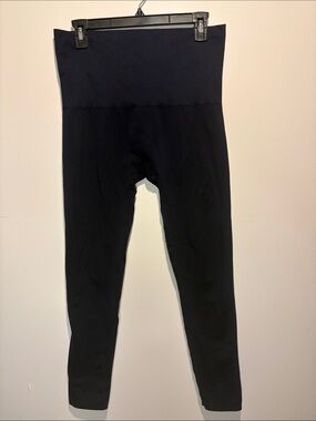 Spanx Seamless Shapewear Black Leggings Textured Tummy Panel Formal Plus SZ 2X